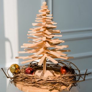 Handmade Wooden Christmas Tree: Minimalist Tabletop Decor