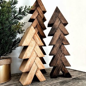 Rustic Layered Wooden Christmas Tree, Tiered Holiday Decor