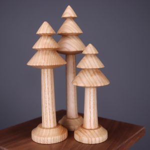 Beautiful three hand turned wooden Christmas trees, handmade wooden Christmas tree, Made in Ukraine wooden new year Christmas tree shaped