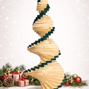 Handmade Spiral Wood Christmas Tree | Modern Holiday Decor